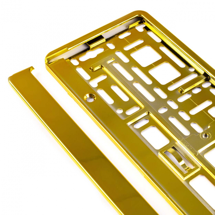 Suport numar inmatriculare din plastic, calitate Premium, culoare AURIU [2]