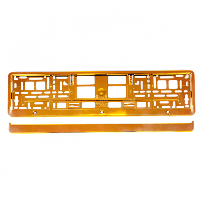 Suport numar inmatriculare din plastic culoare ORANGE calitate premium [2]