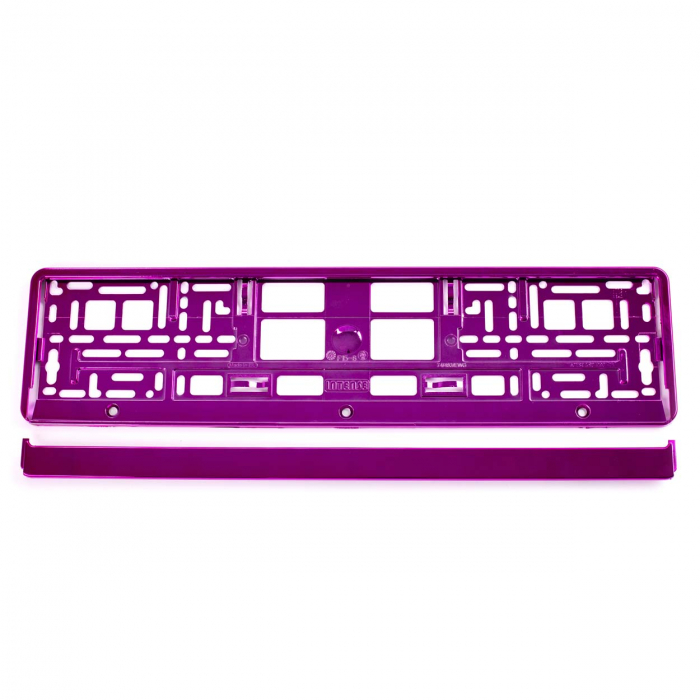 Suport numar inmatriculare din plastic, calitate Premium, culoare ROZ [4]