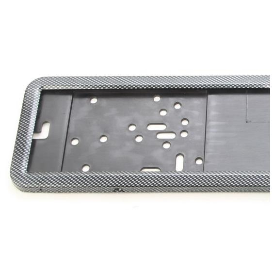 Suport numar inmatriculare INOX + finisaj CARBON, LPF 002 [1]