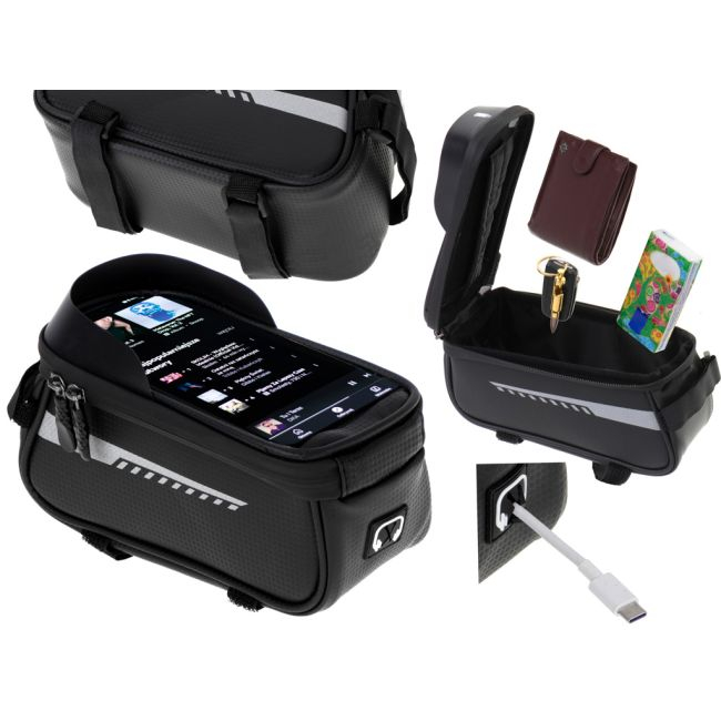 Suport Telefon IMPERMEABIL tip Geanta, montaj pe Motocicleta sau Bicicleta [7]