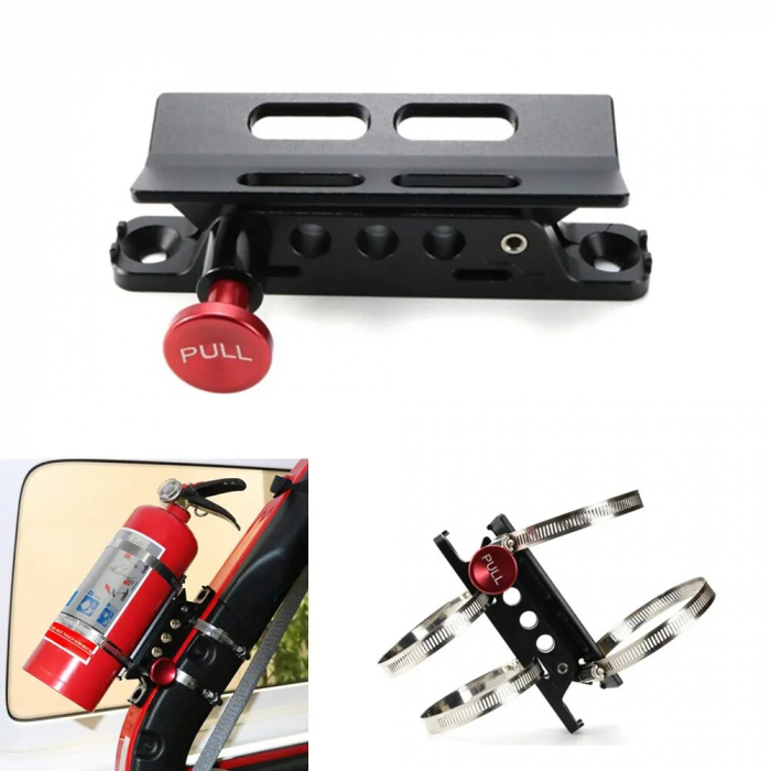 Suport universal pentru Extinctor, Stingator, cu prindere pe rollbar sau cabina, destinatie ATV, SSV, UTV, Off-Road [5]
