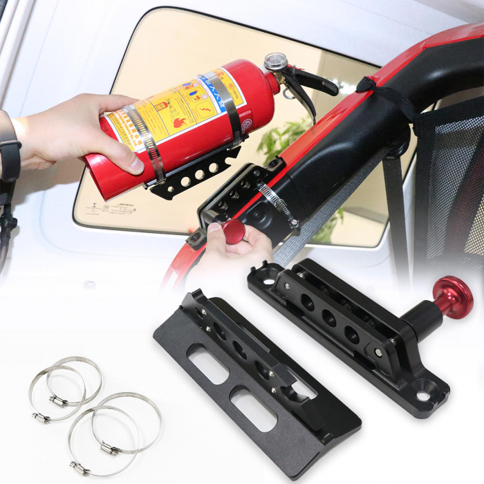 Suport universal pentru Extinctor, Stingator, cu prindere pe rollbar sau cabina, destinatie ATV, SSV, UTV, Off-Road [8]