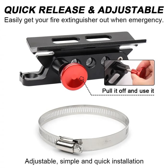 Suport universal pentru Extinctor, Stingator, cu prindere pe rollbar sau cabina, destinatie ATV, SSV, UTV, Off-Road [4]
