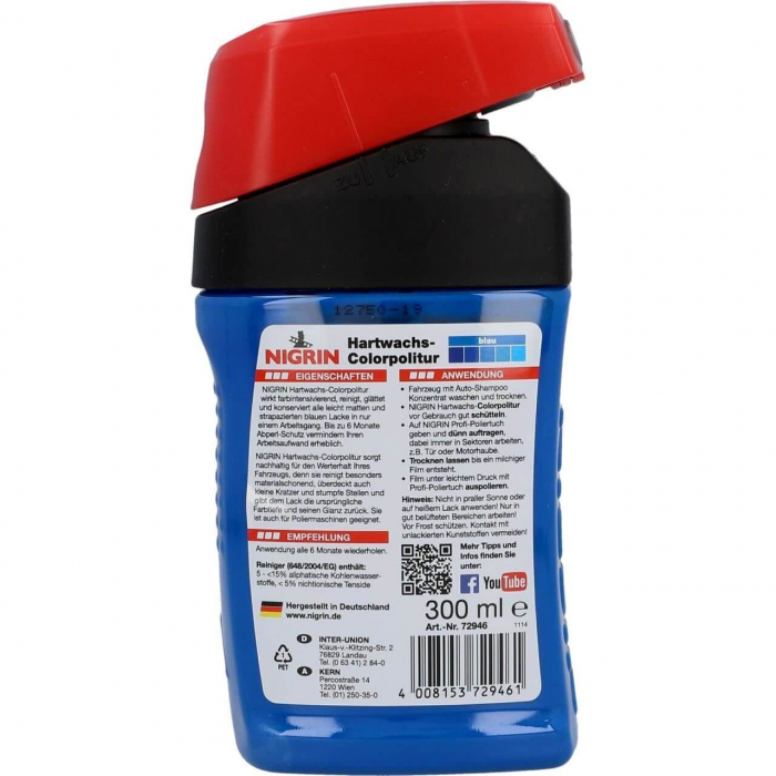 Tratament ceara auto albastra 300ml NIGRIN [2]