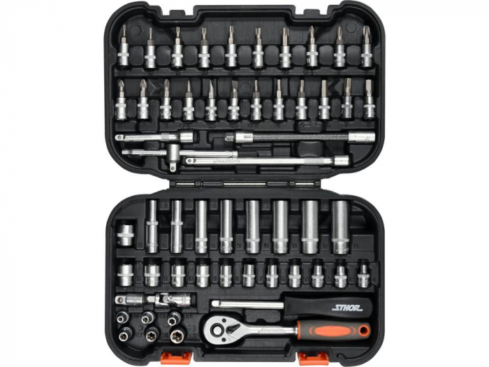 Trusa de chei tubulare + biti 1/4'' - 56 componente [2]