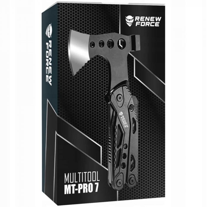 Unealta de supravietuire 17-in-1, model "Black Axe Multi-tool" pentru camping, calatorii, offroad, ATV, SSV [2]