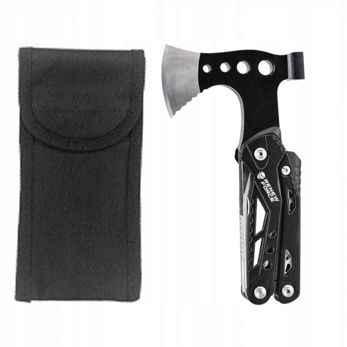 Unealta de supravietuire 17-in-1, model "Black Axe Multi-tool" pentru camping, calatorii, offroad, ATV, SSV [3]