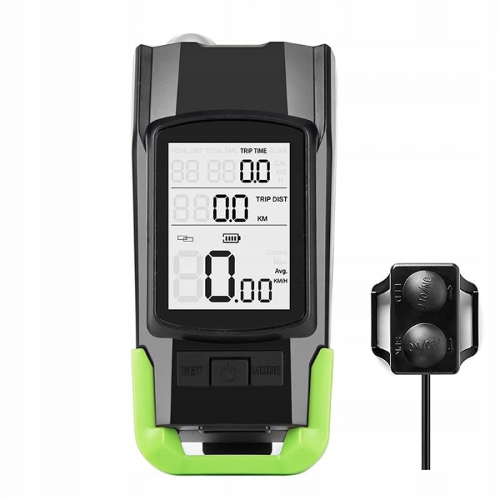 Vitezometru Digital cu lampa Fata + Spate si Claxon, waterproof, pentru bicicleta [4]