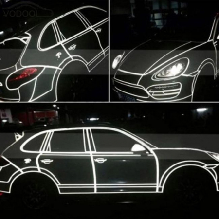 2 x Sticker Reflectorizant "OUTLINE DECO", culoare ARGINTIU, dimensiune 1cm x 8m [3]