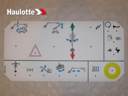 Autocolant pupitru comanda cusca nacela Haulotte 3078143050 [1]