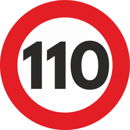 Produse - Autocolant Sticker "Limita Viteza" Reflectorizant - 110km/h