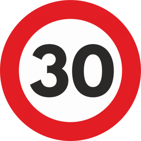 Accesorii Autoturisme - Autocolant Sticker "Limita Viteza" Reflectorizant - 30km/h