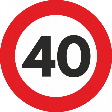 Accesorii Autoturisme - Autocolant Sticker "Limita Viteza" Reflectorizant - 40km/h