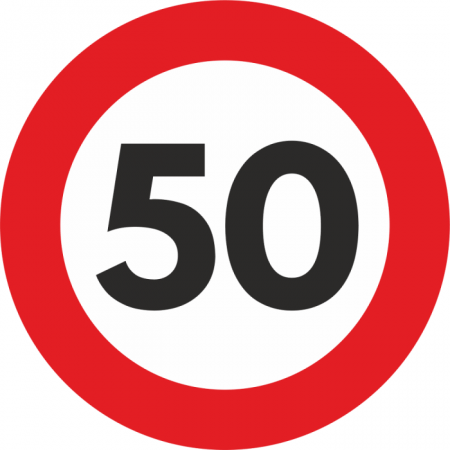 Accesorii Autoturisme - Autocolant Sticker "Limita Viteza" Reflectorizant - 50km/h