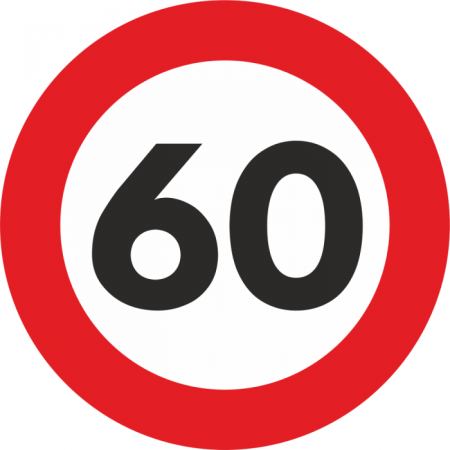 Accesorii Autoturisme - Autocolant Sticker "Limita Viteza" Reflectorizant - 60km/h