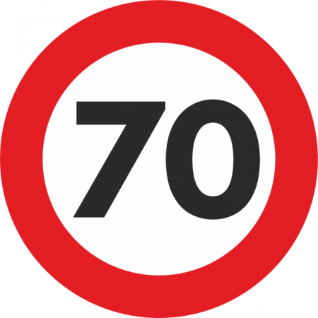 Accesorii Autoturisme - Autocolant Sticker "Limita Viteza" Reflectorizant - 70km/h