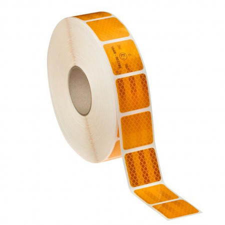 Auto - Banda reflectorizanta adeziva intrerupta pentru prelate - GALBENA (rola 5cm x 45m)
