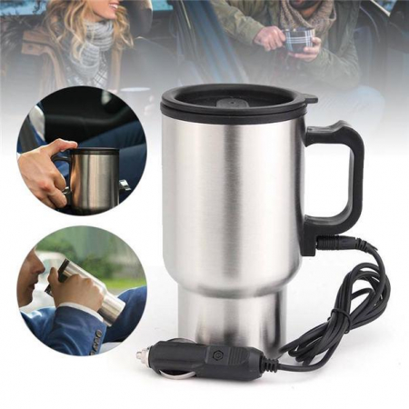 Accesorii Autoturisme - Cana termica din otel cu functie de incalzire, 12V, 400ml