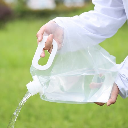 Canistra 10l reutilizabila, pliabila, etansa, transparenta, pentru apa potabila necesara in calatorii, camping, off-road, ATV [3]