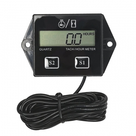 Orometru - Contor orar cu afisaj LCD pentru motoarele in 2T si 4T pe benzina, ATV, Tractor, Utilaje agricole