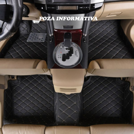 Covorase Auto - Covorase auto LUX PIELE 5D Audi A8 D4 2010-2017 caroserie lunga 5D-040 cusatura bej