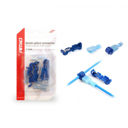 Accesorii Autoturisme - Cuplaje electrice pentru imbinari rapide de tip-T 0,75 - 2,5mm2, 15A, 5buc blister