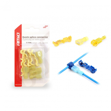 Auto - Cuplaje electrice pentru imbinari rapide de tip-T 04 - 6mm2, 24A, 5  buc blister