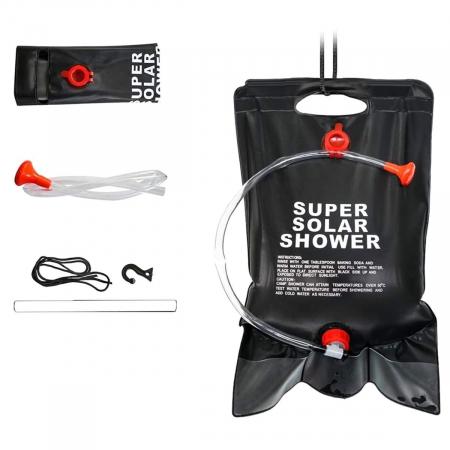 Dus solar suspendat pentru camping sau plaja, capacitate 20l, culoare Neagra [2]