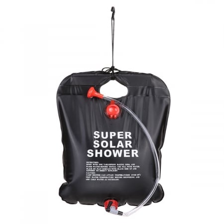Dus solar suspendat pentru camping sau plaja, capacitate 20l, culoare Neagra [1]