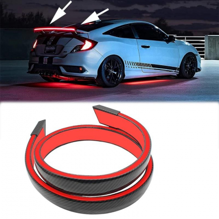 Accesorii Autoturisme - Eleron auto cu lampa stop frana suplimentara pentru autoturisme, 12V, 120cm, Carbon