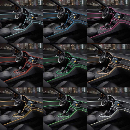Fir Neon Auto "EL Wire" culoare Mov, lungime 5M, alimentare 12V, droser inclus [3]