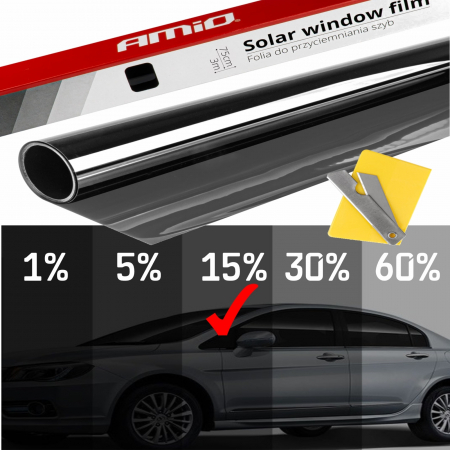 Folii Geam Auto - Folie fumurie pentru geamuri Dark Black 0.75 x 3m (15%)