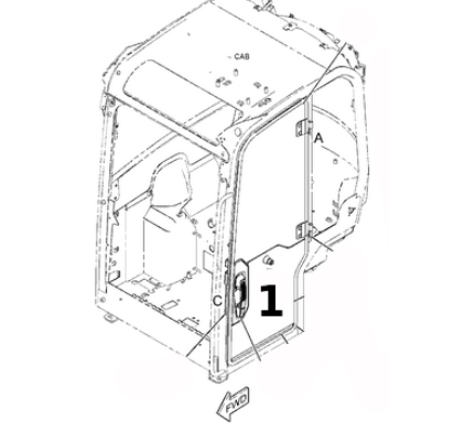 Geam Ușă Mini Excavator Caterpillar 301.8 / 302 / CR 301.6 [3]