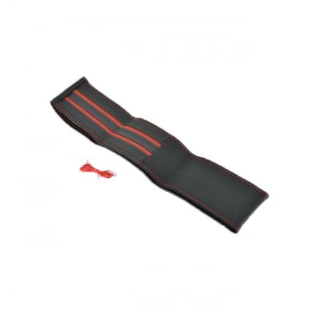 Husa volan din piele natura cu 2 dungi rosii diametru 37 - 39 cm [1]