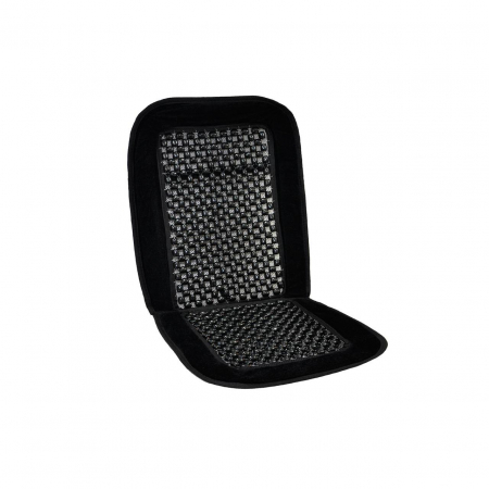 Accesorii Autoturisme - Huse auto cu bile de masaj din lemn si margine de plus neagra CSM-01-Black