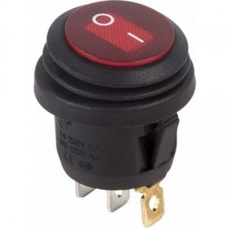 Intrerupator basculant 2 pozitii - Intrerupator circular cu 2 pozitii, iluminat LED, waterproof, pentru utilaje, Off-Road, ATV, SSV, QUAD, Scuter, Motocicleta