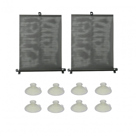 Accesorii Autoturisme - Jaluzele auto retractabile negre set 2 buc x 55cm latime