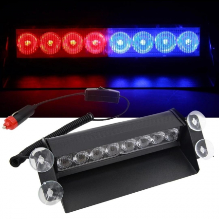 Produse - Lampa stroboscopica LED cu ventuze 8W, culoare Rosu - Albastru
