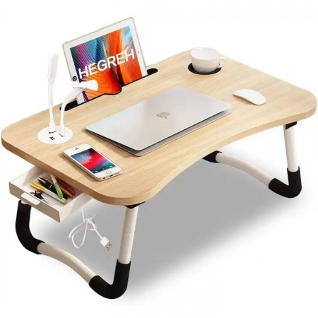 Produse - Masuta laptop pliabila 60 x 39,5 cm, cu USB, lampa si ventilator