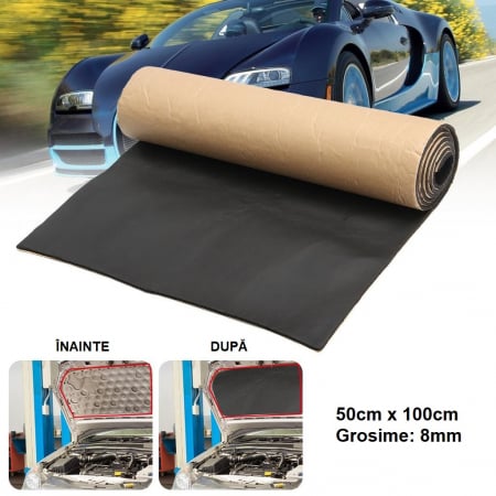 Material insonorizant auto cu exterior textil tip MOCHETA (50cm x100 cm x 8mm) [4]