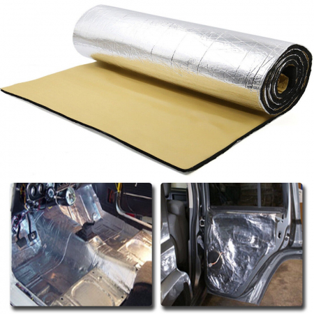 Accesorii Autoturisme - Material insonorizant auto cu strat din aluminiu, dimensiune 100cm x 100cm x 10mm
