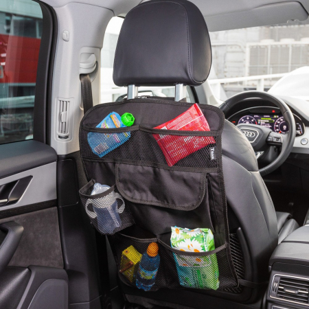 Accesorii Autoturisme - Organizator scaun auto cu 6 buzunare, 36 x 57 cm, culoare neagra