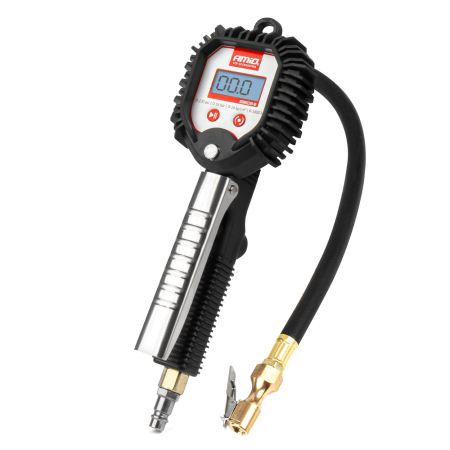 Scule si Unelte - Pistol aer cu manometru digital 16 bar AMIO-04483 – Dispozitiv profesional pentru umflare și verificare presiune anvelope