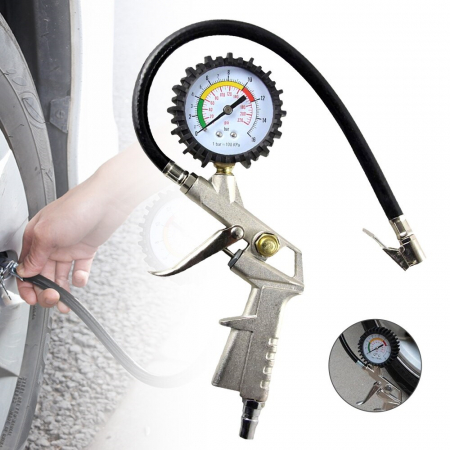 Depanare auto - Pistol umflat roata camion cu manometru