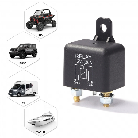 Relee 12V - Releu incarcare izolator baterie suplimentara pentru vehicule Off-Road, ATV, SSV, UTV, Barci, tensiune 12V, 120W