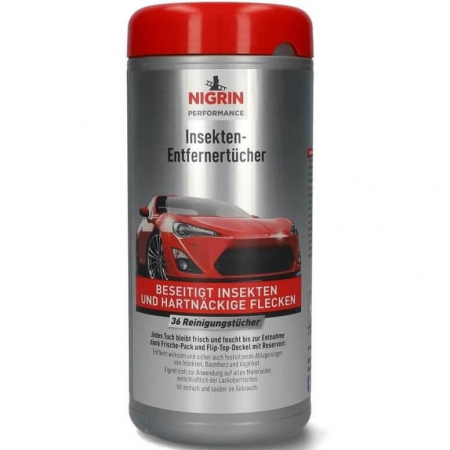 Solutii intretinere - Servetele umede pentru indepartat insecte de pe masina 36 buc