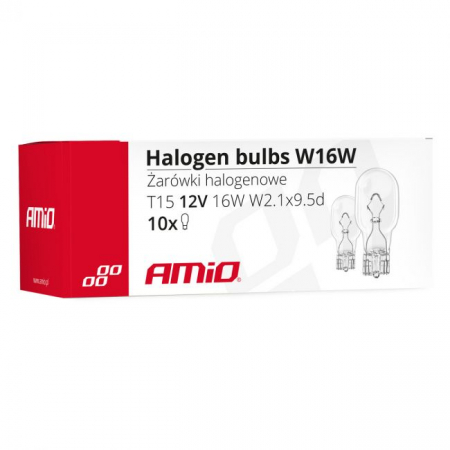 Set 10 becuri cu halogen W16W, T15, 16W, W2.1x9.5d, 12V [2]