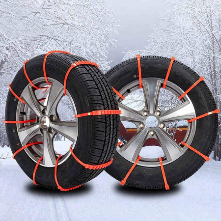 Accesorii Autoturisme - Set 10 benzi Anti-Derapante pentru Anvelope Auto, reglabile, lungime 93,5 cm