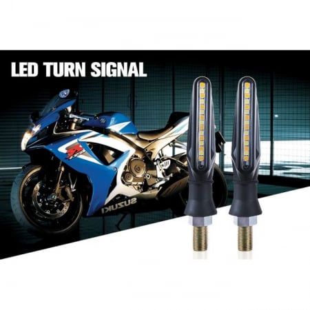 Set 2 lampi Semnalizare Moto SECVENTIALA, cu LED-uri Samsung, cu 2 functii, pozitie si semnalizare, 12V [9]